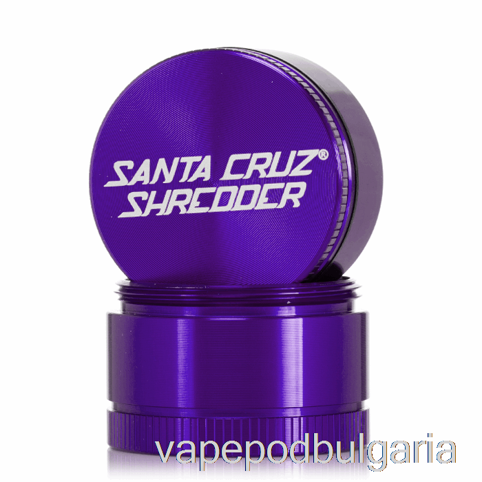 Vape 10000 Дръпки Santa Cruz шредер 1.6inch Small 3-piece Grinder Purple (40mm)